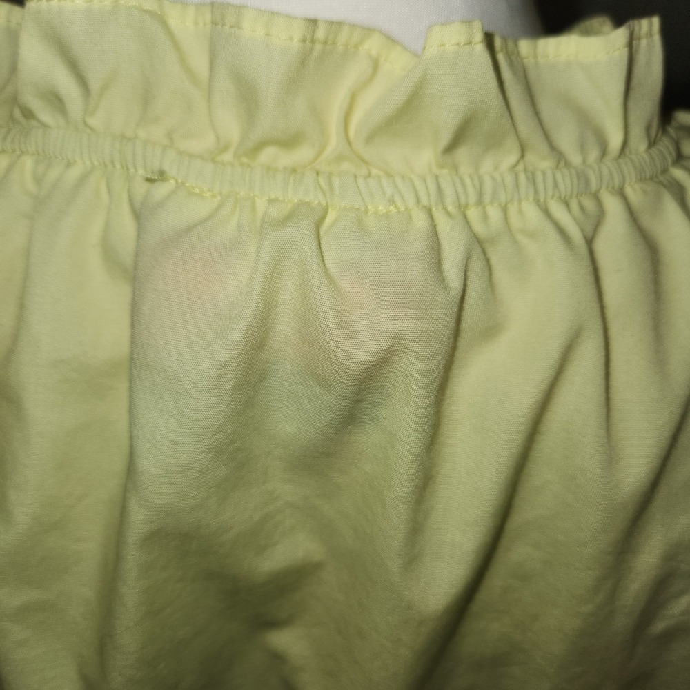 Hester & Orchard Womens Button Up  Smocked Shirt Chartreuse Sz Small Cottagecore - Picture 3 of 8
